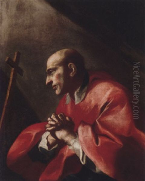 Saint Charles Borromeo Oil Painting by Giovanni Battista Piazzetta