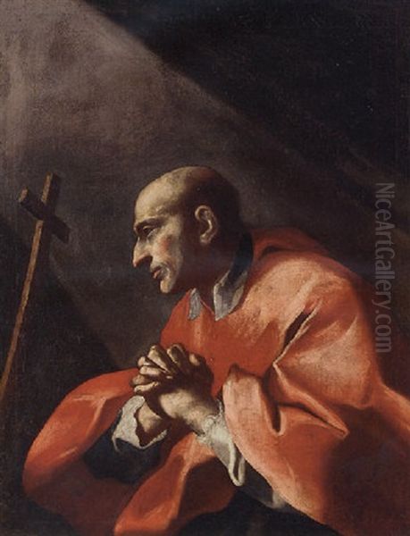 Saint Charles Borromeo Oil Painting by Giovanni Battista Piazzetta