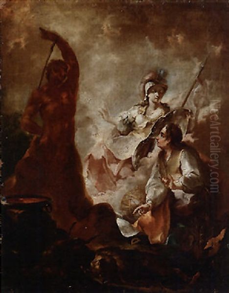 Scena Allegorica Oil Painting by Giovanni Battista Piazzetta