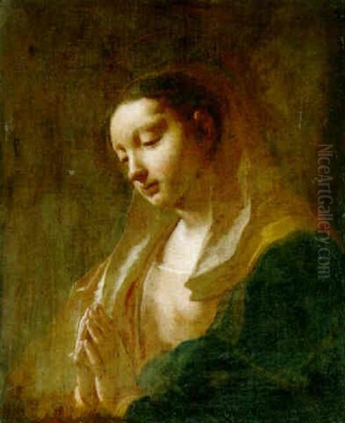 The Madonna At Prayer Oil Painting by Giovanni Battista Piazzetta