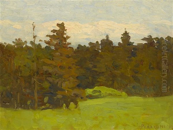 Edge Of Forest Oil Painting by Gottardo Piazzoni