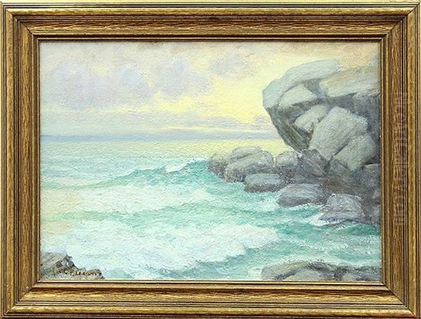 Rolling Waves Oil Painting by Gottardo Piazzoni