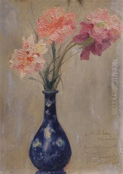 Flowers In A Vase Oil Painting by Georges Picard