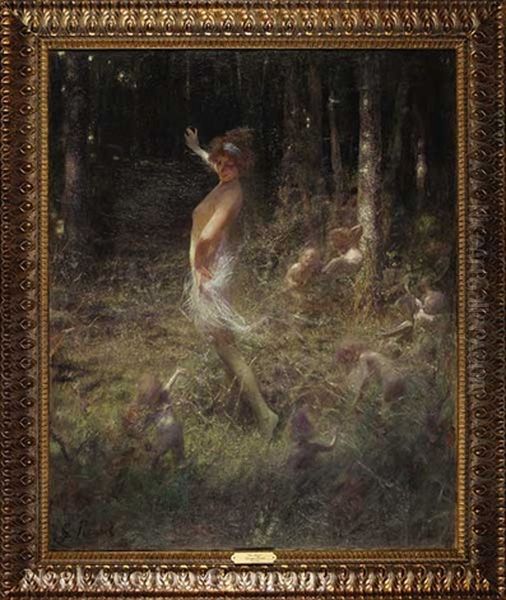 Fees Danse (dancing Fairies) Oil Painting by Georges Picard