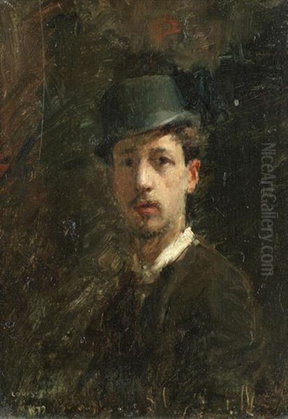 Portrait, Possibly The Artist At 18 Years Old Oil Painting by Louis Picard