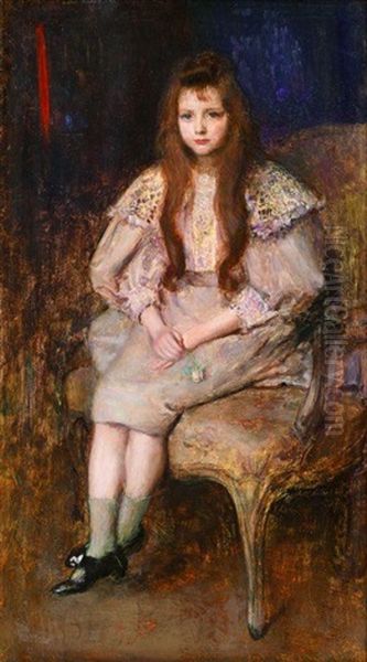 Jeune Fille Assise Oil Painting by Louis Picard