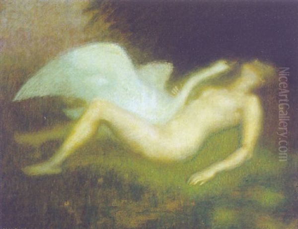 Leda Mit Dem Schwan Oil Painting by Louis Picard