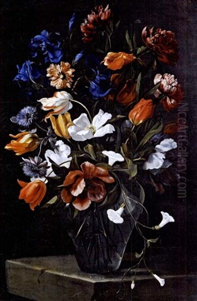 Blumenstrauss In Einer Gebrauchten Vase Oil Painting by Jean-Michel Picart