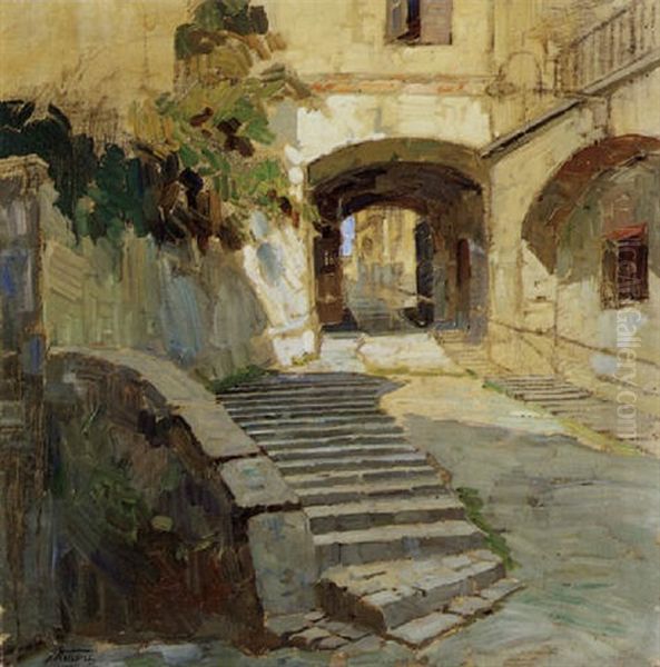 Vicolo Di Paese Oil Painting by Gino Piccioni