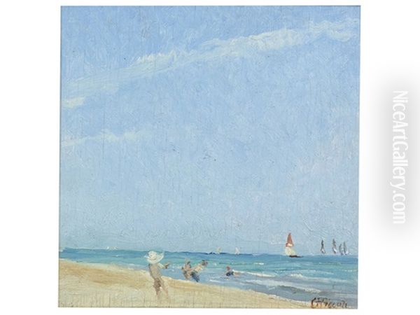 Il Mare A Roseto Degli Abruzzi Oil Painting by Carlo Francesco Piccoli