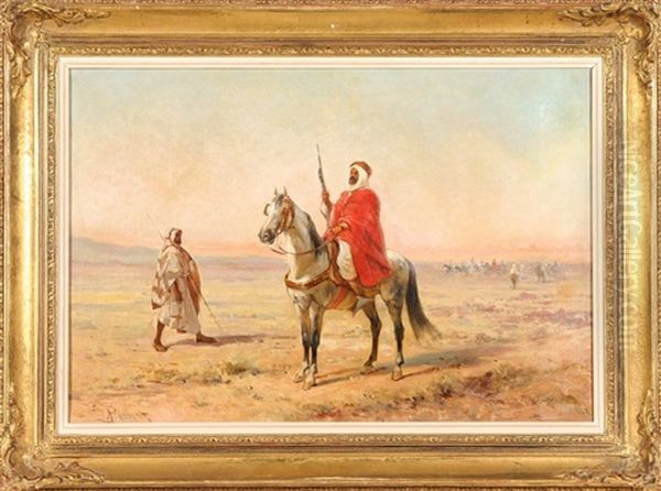 Bedouin On Horseback Oil Painting by Oliver Pichat