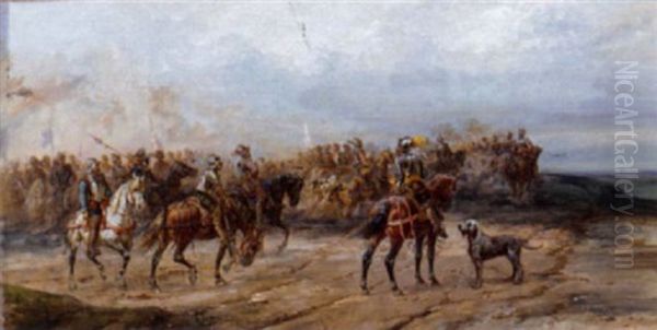 At The Offset Of The Melee Oil Painting by Oliver Pichat