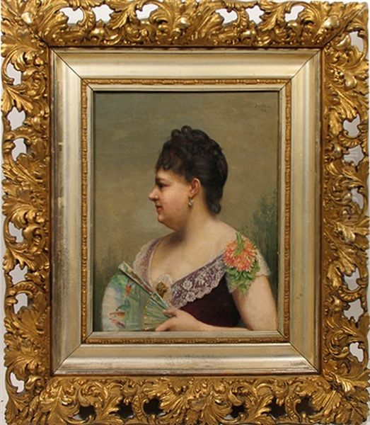 Portrait Of A Lady Oil Painting by Auguste Pichon