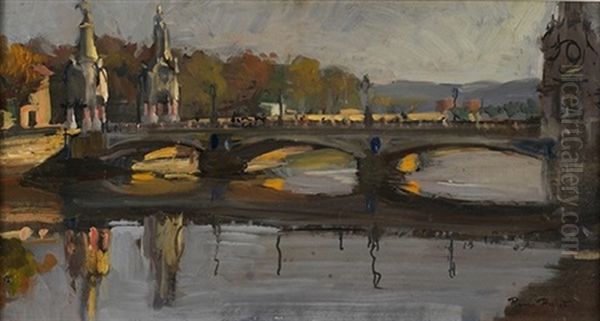 El Puente Oil Painting by Ramon Pichot Girones