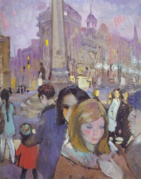 Calle De Paris Oil Painting by Ramon Pichot Girones