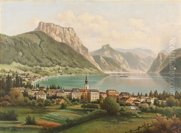 Gmunden Am Traunsee Oil Painting by Anton Pick