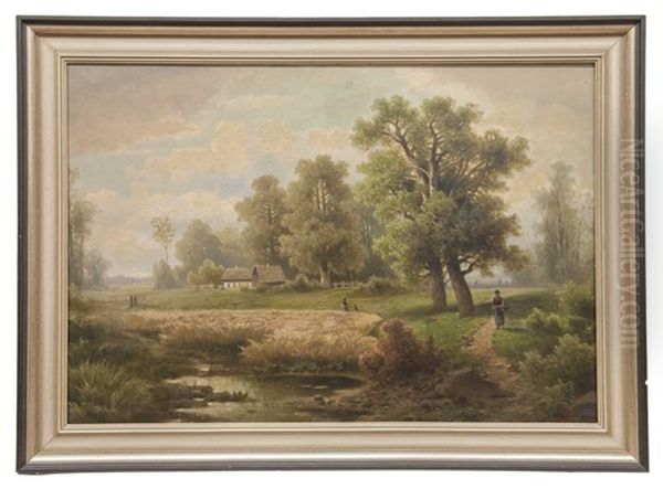 Bauerliche Landschaftsszene Oil Painting by Anton Pick