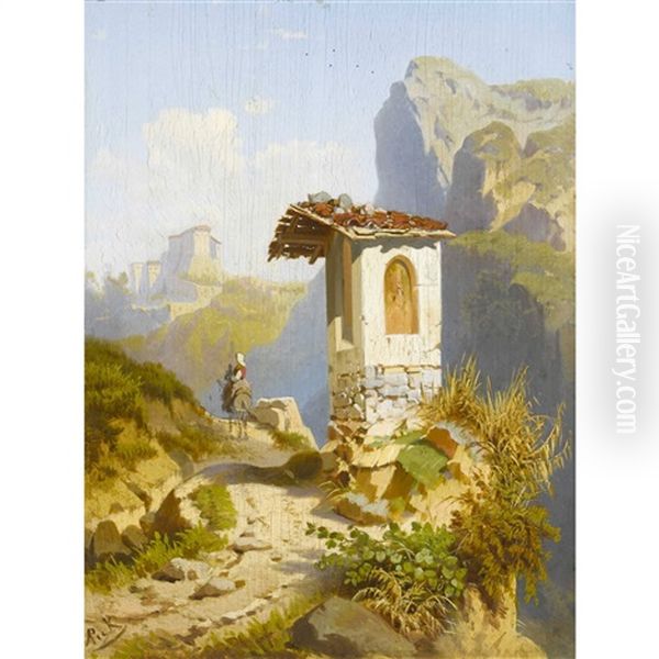 Parthie Bei Subiaco Rom Oil Painting by Anton Pick