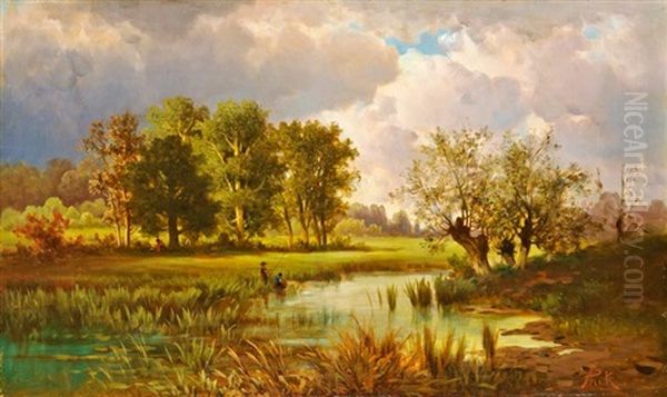 Tajkep Horgasszal Oil Painting by Anton Pick