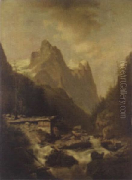 The Wetterhorn, Switzerland Oil Painting by Anton Pick