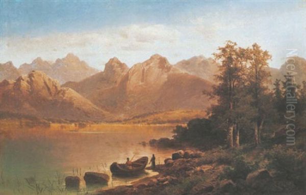 Alpesi Taj Tengerszemmel (landscape In The Alps With Lakelet) Oil Painting by Anton Pick