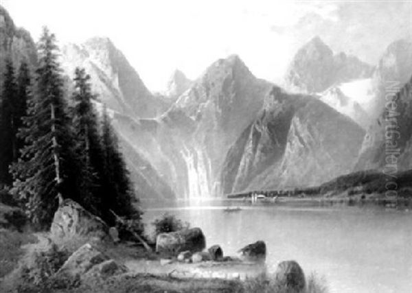 Blick Auf Den Konigsee Mit St. Bartoloma Oil Painting by Anton Pick