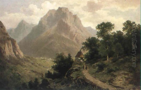 Tsterreichische Gebirgslandschaft Oil Painting by Anton Pick