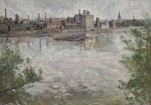 A View Down The Thames Oil Painting by Louise Pickard