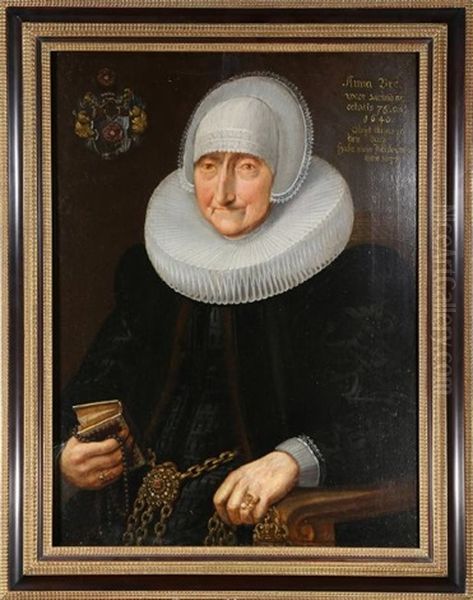 Portrait Of Anna Bre (at Age 76) Oil Painting by Nicolaes Eliasz Pickenoy