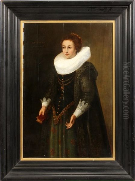 Portrait Of Lady With Lace Collar And Cuffs Oil Painting by Nicolaes Eliasz Pickenoy