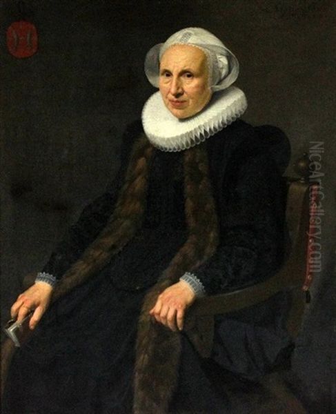 Portrait Of A Lady Of The Glummer Family Oil Painting by Nicolaes Eliasz Pickenoy