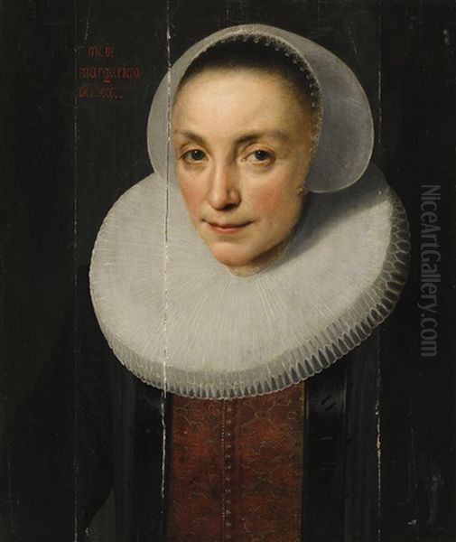 Portrait Of A Lady With White Ruff Oil Painting by Nicolaes Eliasz Pickenoy