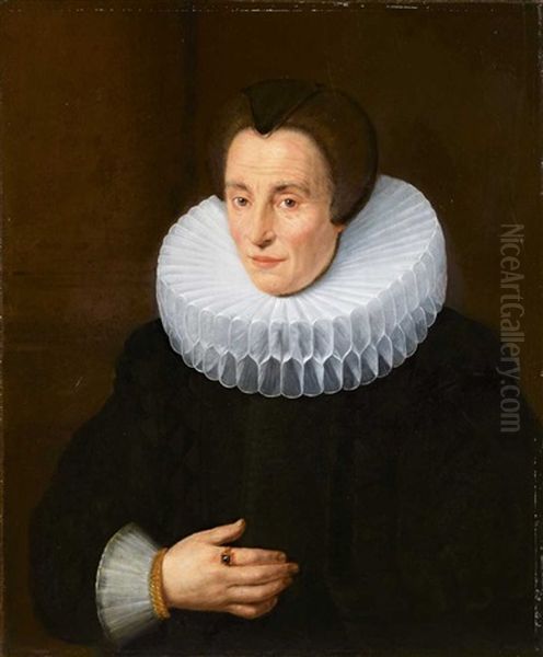 Bildnis Einer Frau (+ Bildnis Eines Mannes; Pair) by Nicolaes Eliasz Pickenoy