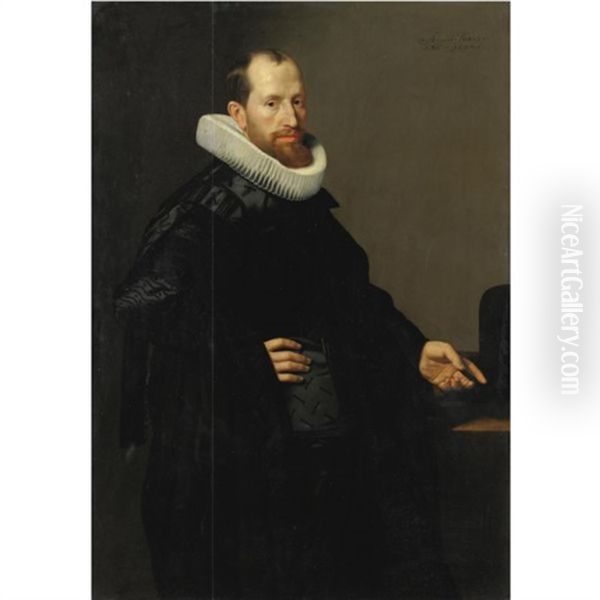 Portrait Of A Gentleman, At The Age Of Thirty-six Oil Painting by Nicolaes Eliasz Pickenoy