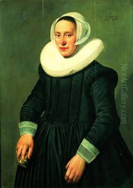 Portrait De Femme A La Collerette Oil Painting by Nicolaes Eliasz Pickenoy