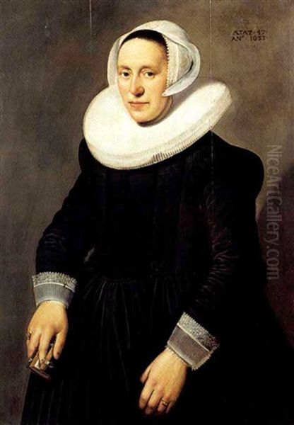 Portrait De Femme A La Colerette Oil Painting by Nicolaes Eliasz Pickenoy