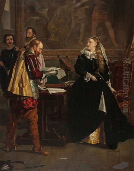 Mary Queen Of Scots Receiving Her Letter Of Abdication Oil Painting by Frederick Richard Pickersgill