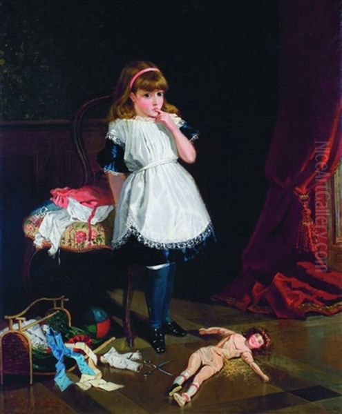 A Little Mischief Oil Painting by Frederick Richard Pickersgill