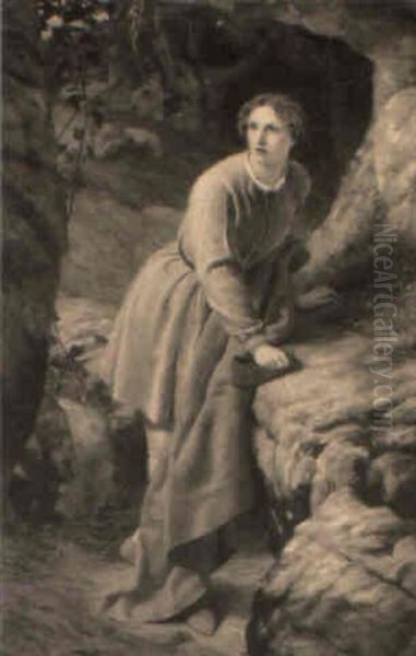 Imogen At The Cave Oil Painting by Frederick Richard Pickersgill