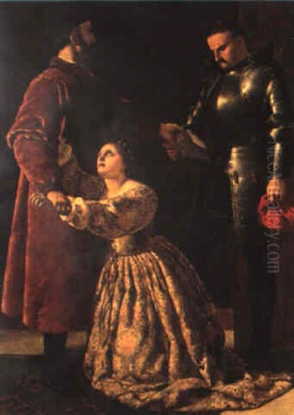 Duke Frederick Banishing Rosalind From His Court Oil Painting by Frederick Richard Pickersgill