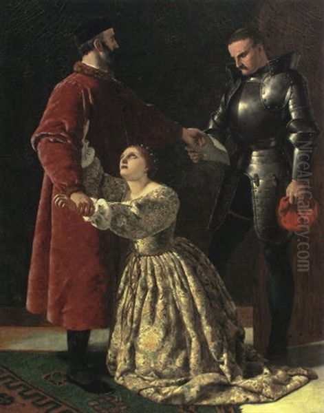 Duke Frederick Banishing Rosalind From His Court Oil Painting by Frederick Richard Pickersgill