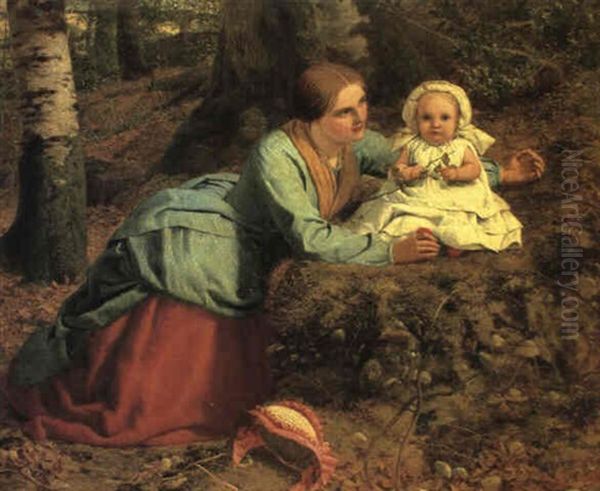 The Path Where The Brown Leaves Are Spread Oil Painting by Frederick Richard Pickersgill