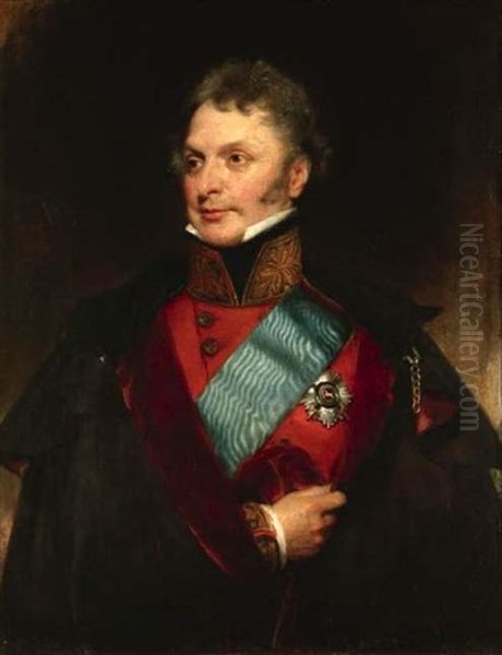 Portrait Of Major General Sir Henry Wheatley Oil Painting by Henry William Pickersgill