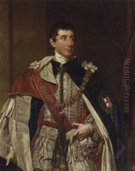 Portrait Of Thomas Thynne, The Second Marquis Of Bath, In Garter Robes Oil Painting by Henry William Pickersgill