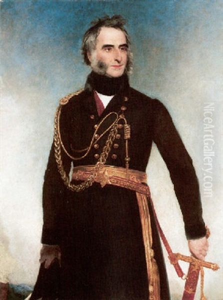 Portrait Of Sir Charles James Napier Wearing Uniform Oil Painting by Henry William Pickersgill