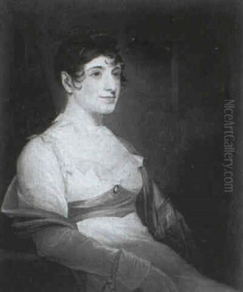 Portrait Of Caroline Smythies, Nee Dale, Of Colchester Oil Painting by Henry William Pickersgill