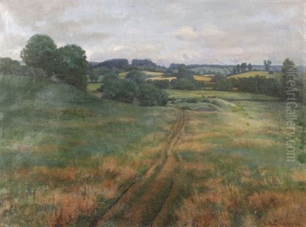 Path Through The Field Oil Painting by George W. Picknell