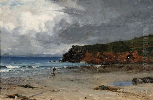 Fisherman On Shore Oil Painting by William Lamb Picknell