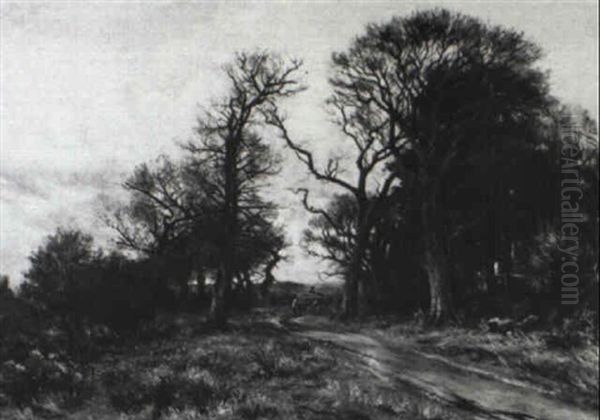 A Country Lane Oil Painting by William Lamb Picknell