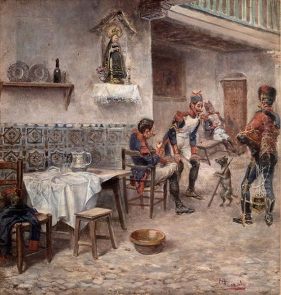 Soldados En La Taberna Oil Painting by Manuel Picolo Y Lopez